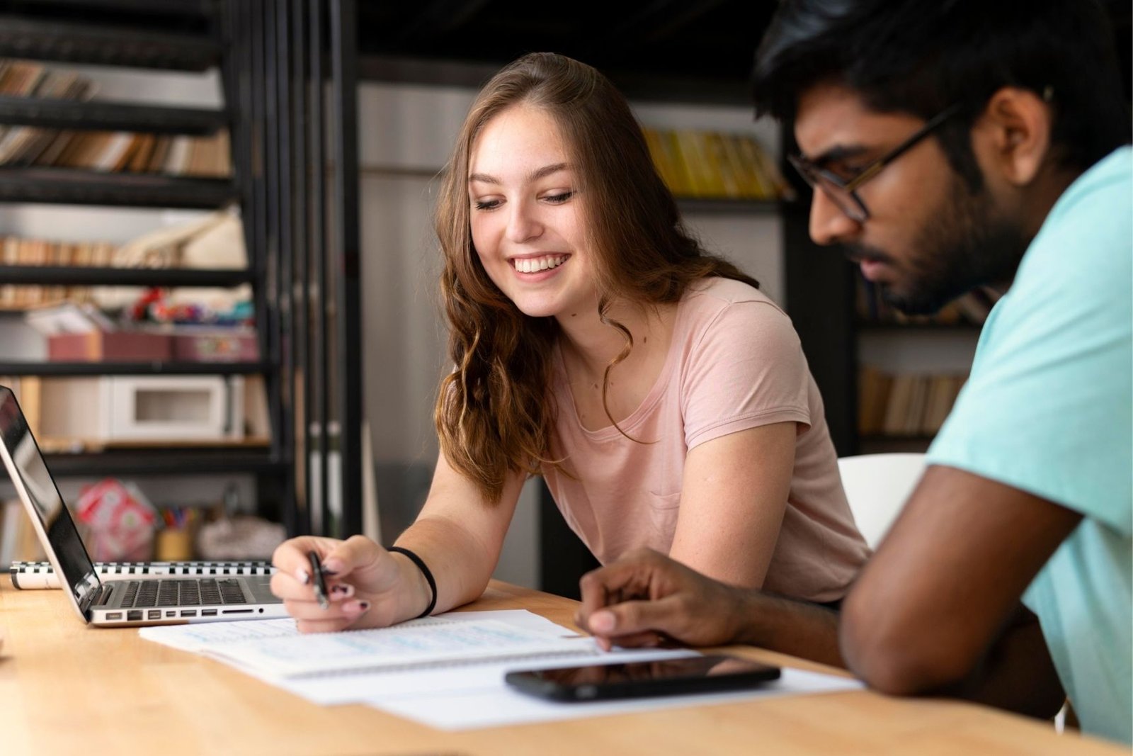 two student discussing about the loan for education