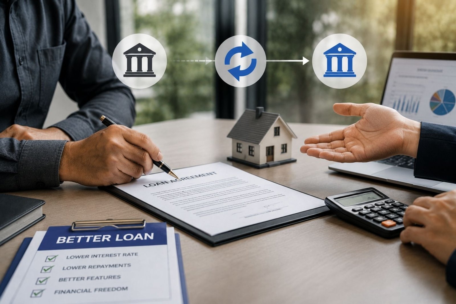Visual representation of various loan options for homebuyers, emphasizing lower rates and flexible terms.